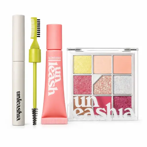 [UNLESH-1] Unleashia Kit Ojos y Labios en Tonos Durazno